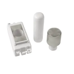 1 Module Dimmer Mounting Kit - White - Satin Chrom