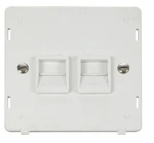 Twin Telephone Socket - Secondary Insert - White