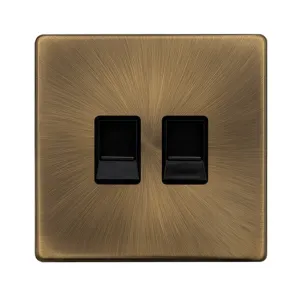 TWIN TELEPHONE SECONDARY OUTLET - ANTIQUE BRASS CO