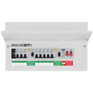 CONSUMER UNIT 16 MOD 9 WAY POPULATED WITH 100A MAI