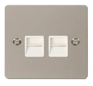 Twin Telephone Socket Secondary  - White