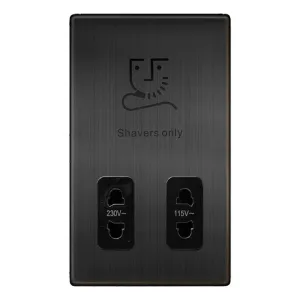 115/230V DUAL VOLTAGE SHAVER SOCKET - MATT BRONZE