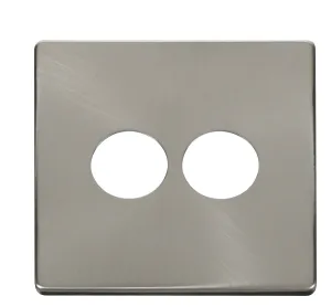2 Gang Toggle Switch Cover Plate - Brushed Stainle