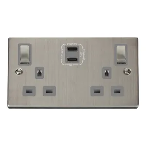 DECO 'INGOT' 13A 2 GANG SWITCHED SAFETY SHUTTER SO