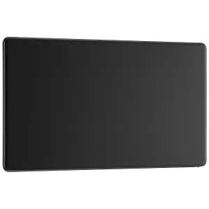 SCREWLESS FLATPLATE MATT BLACK DOUBLE BLANK PLATE