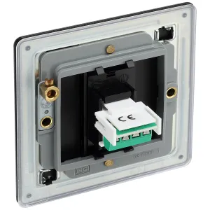 SCREWLESS FLATPLATE MATT BLACK SINGLE RJ11 TELEPHO