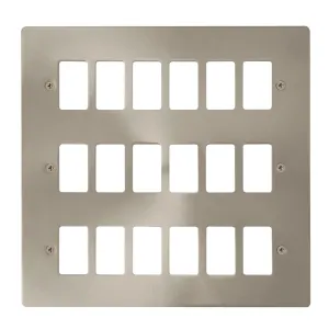 18 Gang GridPro Frontplate - Brushed Stainless