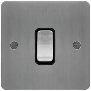 10AX 1G 2WAY SW BRUSHED STEEL BLACK