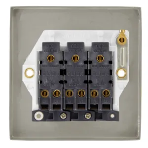 Plate Switch, 3 Gang 2 Way, White Insert Victorian