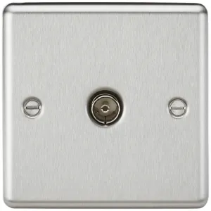 TV Outlet (non-isolated) - Brushed Chrome