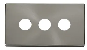 3 Gang Toggle Switch Cover Plate - Brushed Stainle
