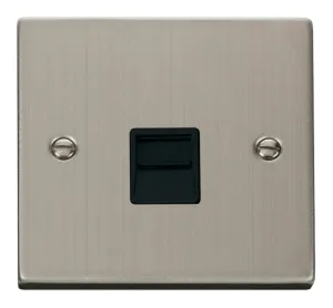 Single Telephone Socket Outlet Master - Black