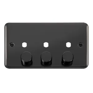 DPBN 3 GANG DOUBLE DIMMER PLATE & KNOBS