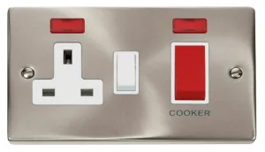 Deco - 50A Cooker Control Unit With Neons - Red/Wh