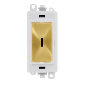 20AX 2 Way Keyswitch Module - White - Satin Brass
