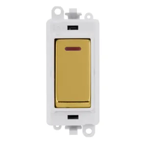 20AX Double Pole Switch With LED Module - Polar Wh