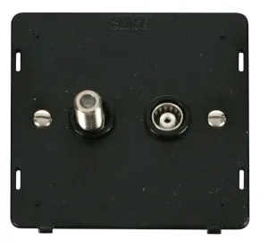 Satellite & Coaxial Socket Insert - Black