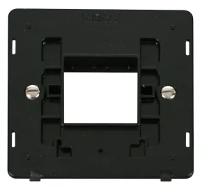 1 Gang Plate Twin Aperture Insert - Black