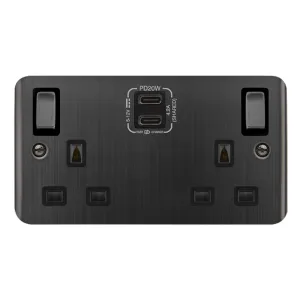 DECO+ 'INGOT' 13A 2 GANG SWITCHED SAFETY SHUTTER S