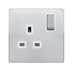 13A INGOT 1 GANG DP SWITCHED SOCKET - POLISHED CHR