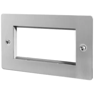 SCREWED FLATPLATE BRUSHED STEEL QUAD EURO MODULE A