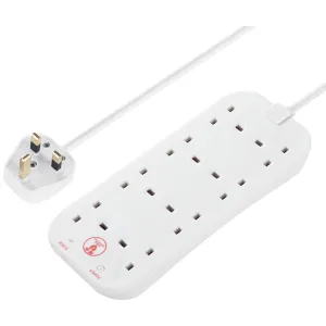 8 SOCKET 2M 13 AMP SURGE PROTECTED EXTENSION LEAD