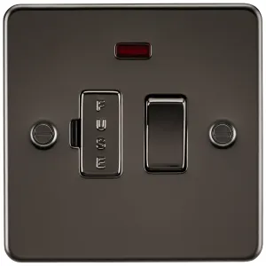 13A Switched Fused Spur Unit with Neon - Gunmetal