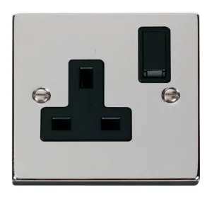 1 Gang 13A DP Switched Socket Outlet - Black