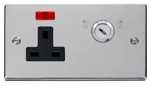 13A 1 Gang DP Key Lockable Socket With Neon