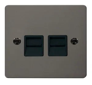 Twin Telephone Socket Secondary  - Black