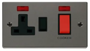 Deco - 50A Cooker Control Unit With Neons - Red/Bl
