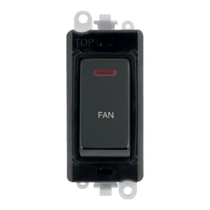 20AX Double Pole Switch With LED Module - Black -