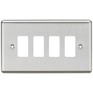 4G Grid Faceplate - Rounded Edge Brushed Chrome