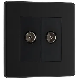 SCREWLESS FLATPLATE MATT BLACK DOUBLE SOCKET FOR T