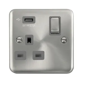 13A Ingot 1 Gang Switched Socket Outlet With Singl