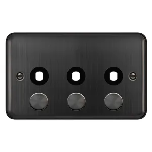 2 GANG UNFURNISHED DIMMER PLATE & KNOBS - 3 APERTU