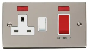 Deco - 50A Cooker Control Unit With Neons - Red/Wh