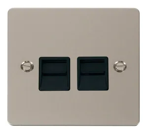 Twin Telephone Socket Secondary  - Black