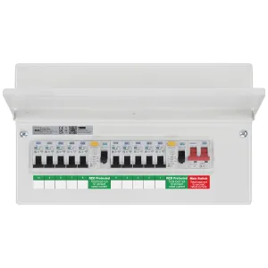 CONSUMER UNIT 16 MOD 10 WAY POPULATED WITH 100A MA