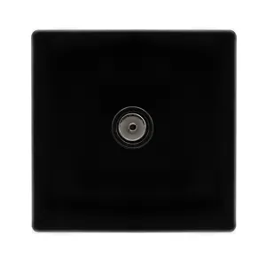 SINGLE NON-ISOLATED COAXIAL OUTLET -  METAL BLACK