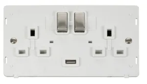 13A 2G Ingot Switched Socket With 2.1A USB Outlet