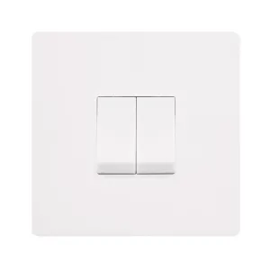 10AX INGOT 2 GANG 2 WAY SWITCH - METAL WHITE COVER
