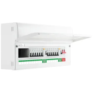 Metal Consumer Unit 16 Way with 100A Switch, 2 x T
