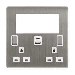 2 GANG 3 PIN SAFETY SHUTTER TYPE A & C USB SWITCHE