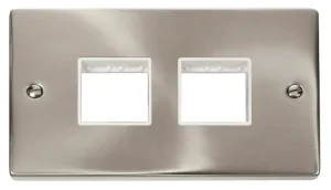 2 Gang Plate (2 x 2) Aperture - White