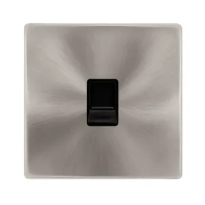 SINGLE TELEPHONE MASTER OUTLET - BRUSHED STEEL COV