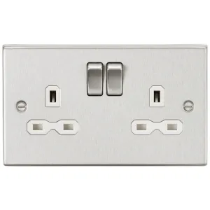 13A 2G DP Switched Socket with Twin Earths - Brush