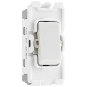 GRID 20AX SWITCH MODULE DOUBLE POLE - WHITE
