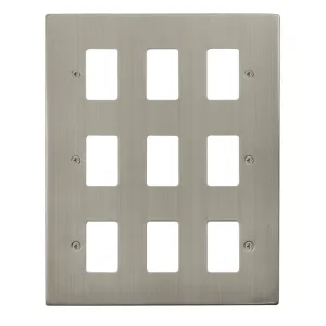 9 Gang GridPro Frontplate - Stainless Steel