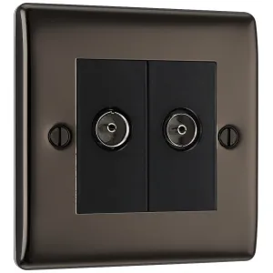 NEXUS METAL BLACK NICKEL SINGLE DIPLEX SOCKET FOR